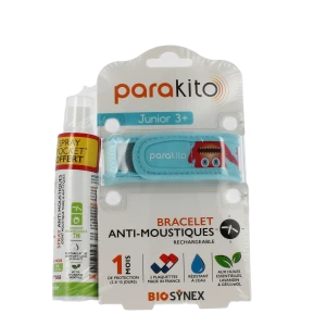 Parakito Bracelet Anti-moustique Junior Monstres +spray Offert 30ml