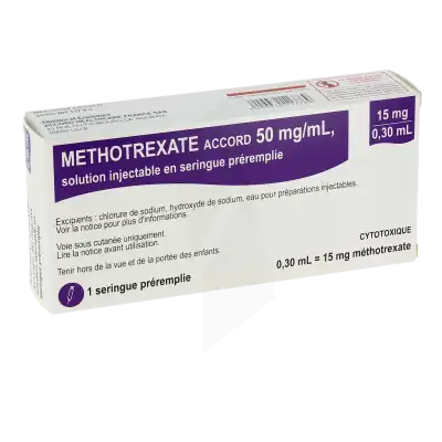 Methotrexate Accord 50 Mg/ml, Solution Injectable En Seringue Préremplie à Osny