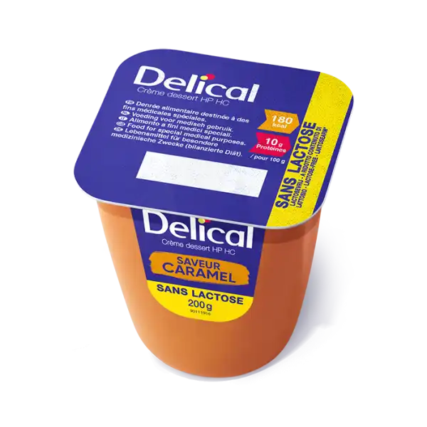 Delical Crème Dessert Sans Lactose Nutriment Caramel 4pots/200g