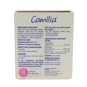 Boiron Camilia, Solution Buvable En Récipient Unidose