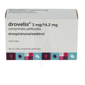 Drovelis 3 Mg/14,2 Mg, Comprimé Pelliculé