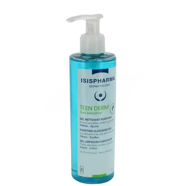 Teen Derm Gel Sensitive Gel Nettoyant Purifiant Fl Pompe/250ml