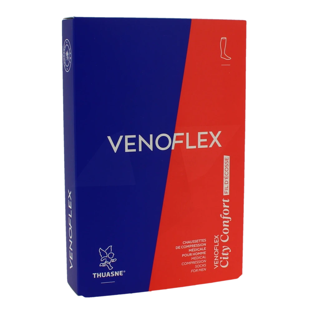 Venoflex City 2 Chaussette Fil D'écosse Confort Homme Pied Fermé Beige Dakar Taille 2n