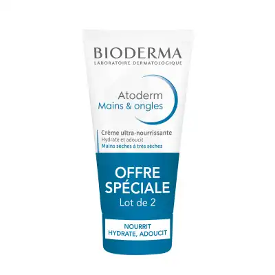 Bioderma Atoderm Mains & Ongles Crème Hydratante Peau Sèche Et Abîmée 2x50ml à Angers