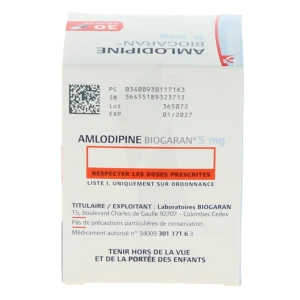 Amlodipine Biogaran 5 Mg, Gélule