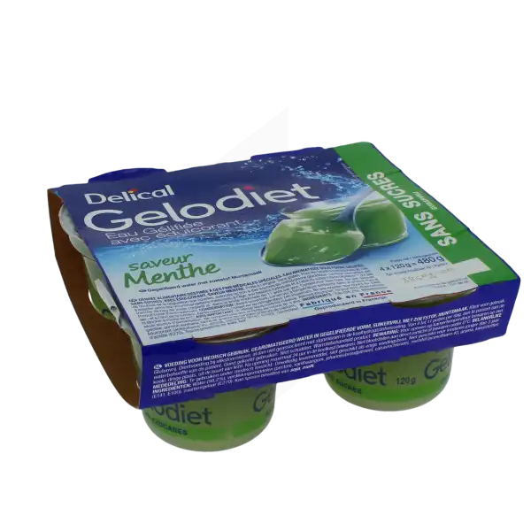 Gelodiet Eau Gélifiée édulcorée Menthe 4pots/120g