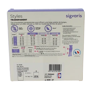 Sigvaris Styles Divin Eclat Transparent Chaussette Classe 2 Femme Beige 120 Long L