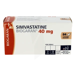 Simvastatine Biogaran 40 Mg, Comprimé Pelliculé