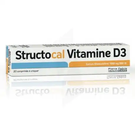 Structocal Vitamine D3 1000 Mg/880 Ui, Comprimé à Croquer