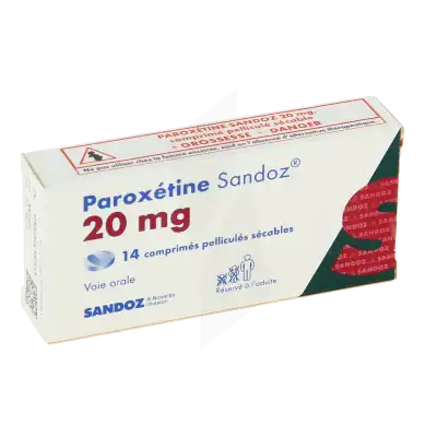 Paroxetine Sandoz 20 Mg, Comprimé Pelliculé Sécable à Angers