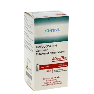 Cefpodoxime Zentiva Enfants Et Nourrissons 40 Mg/5 Ml, Granulés Pour Suspension Buvable