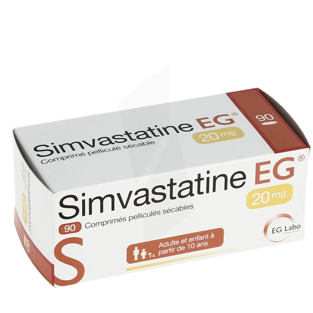 Simvastatine Eg 20 Mg, Comprimé Pelliculé Sécable