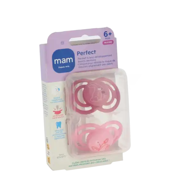 Mam Perfect Sucette Anatomique Silicone +6mois Animaux B/2