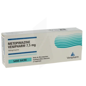 Metopimazine Venipharm 7,5 Mg Sans Sucre, Comprimé Orodispersible édulcoré à L’aspartam