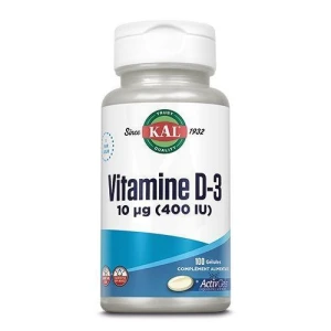 Kal Vitamine D3 10mcg 400iu Gélules B/100