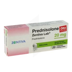 Prednisolone Zentiva Lab 20 Mg, Comprimé Orodispersible