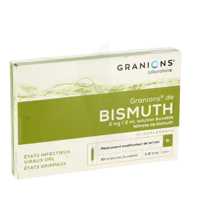 GRANIONS DE BISMUTH 2 mg/2 ml, solution buvable