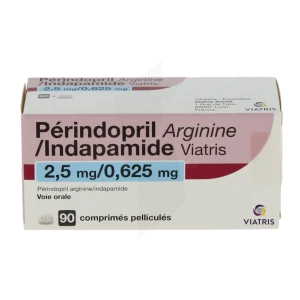Perindopril Arginine/indapamide Viatris 2,5 Mg/0,625 Mg, Comprimé Pelliculé