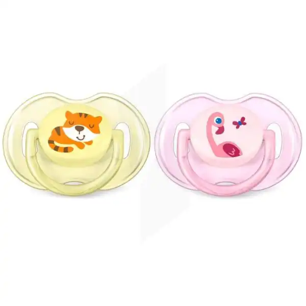 Avent Sucette Aérée Silicone 0-6 Mois Flamant/tigre B/2