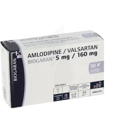 Amlodipine/valsartan Biogaran 5 Mg/160 Mg, Comprimé Pelliculé à Paris