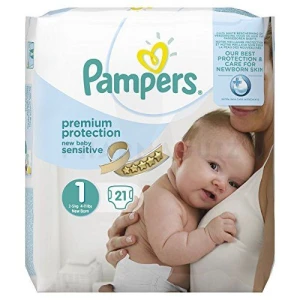 Pampers Couches New Baby Sensitive Taille 1 - 21 Couches