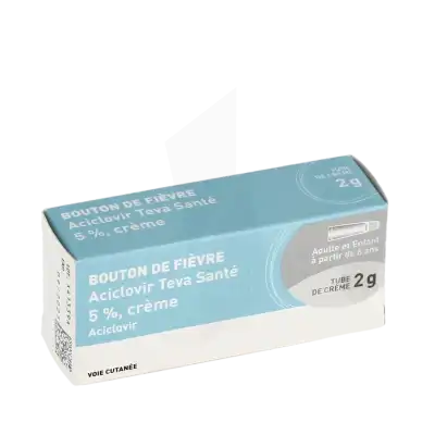 Aciclovir Teva Sante 5 % Cr T/2g à Pau