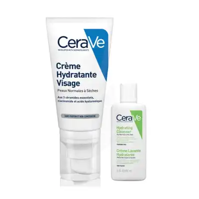 Cerave Crème Hydratante Visage T/52ml + Crème Lavante à DURMENACH