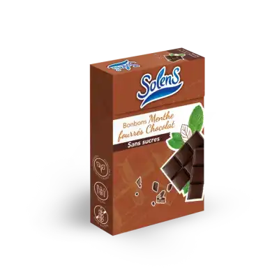 Solens Sans Sucre Bonbon Menthe Fourré Chocolat B/50g à MIRANDE
