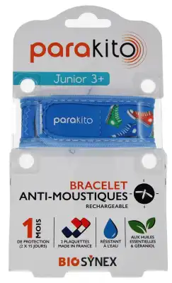 Parakito Junior 2 Bracelet Rechargeable Anti-moustique Baskets B/2 à LE PIAN MEDOC