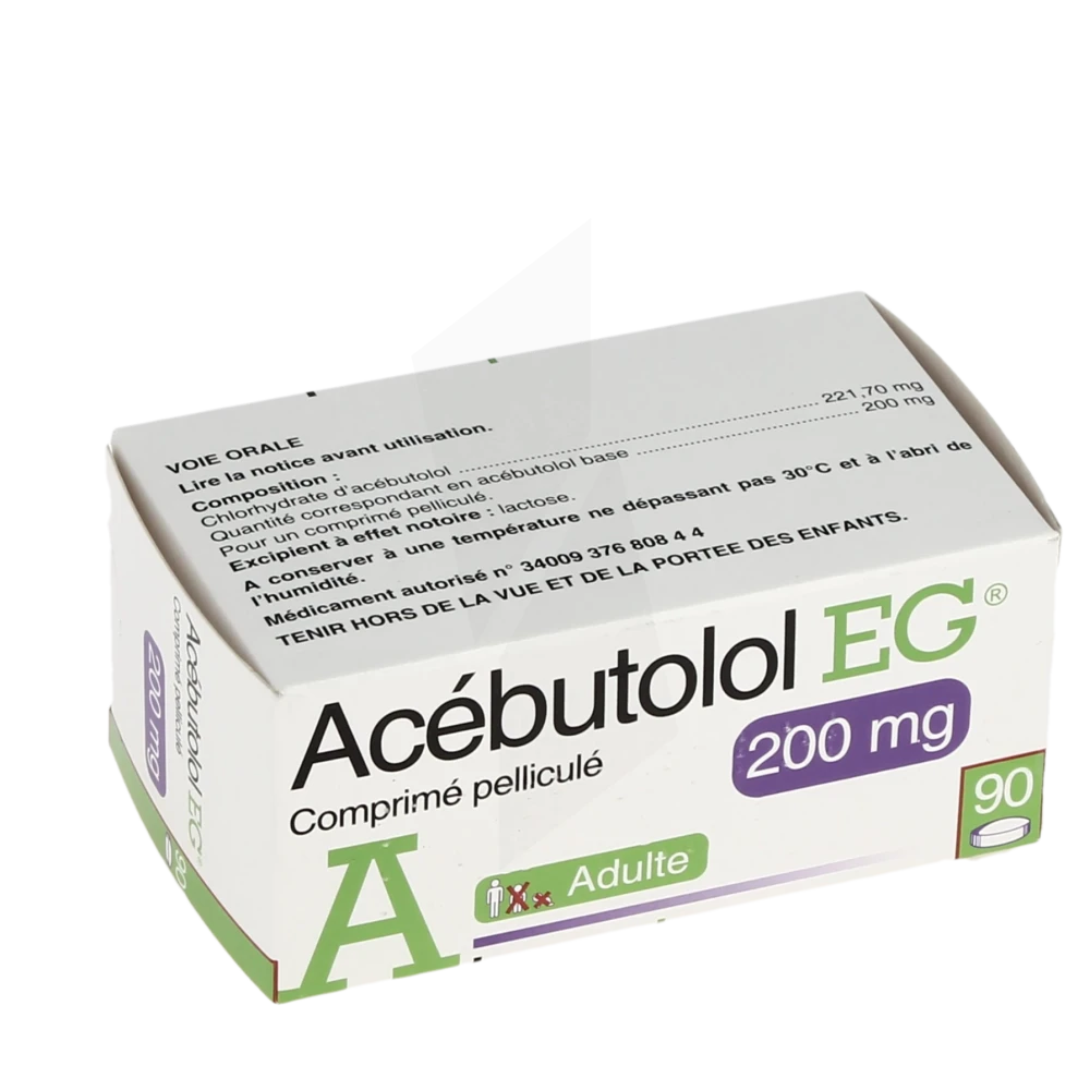 Acebutolol Eg 200 Mg, Comprimé Pelliculé