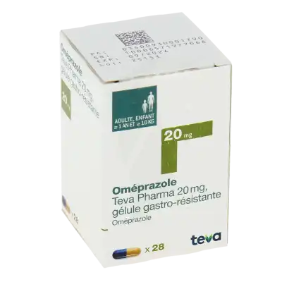 Omeprazole Teva Pharma 20 Mg, Gélule Gastro-résistante à LES-PAVILLONS-SOUS-BOIS