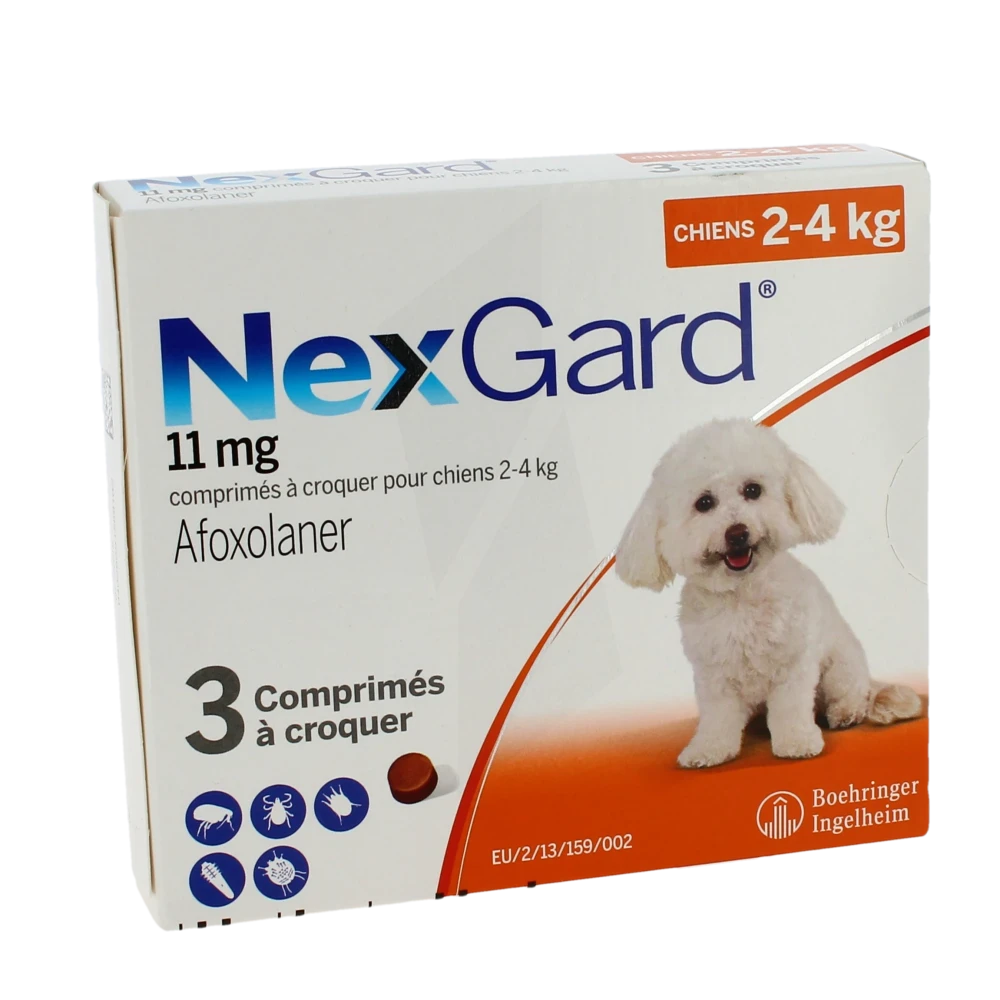 Nexgard 11 Mg Comprimes A Croquer Pour Chiens 2 - 4 Kg, Comprimé à Croquer
