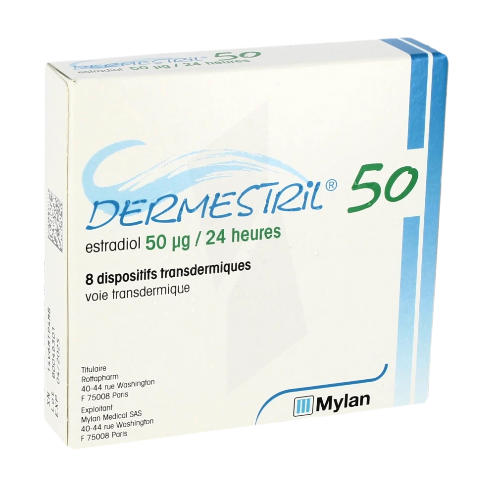 Dermestril 50 Microgrammes/24 Heures, Dispositif Transdermique