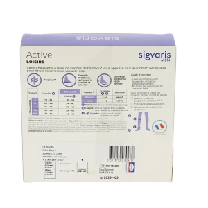 Sigvaris Active Loisirs Chaussette Classe 2 Homme Gris Anthracite Long L