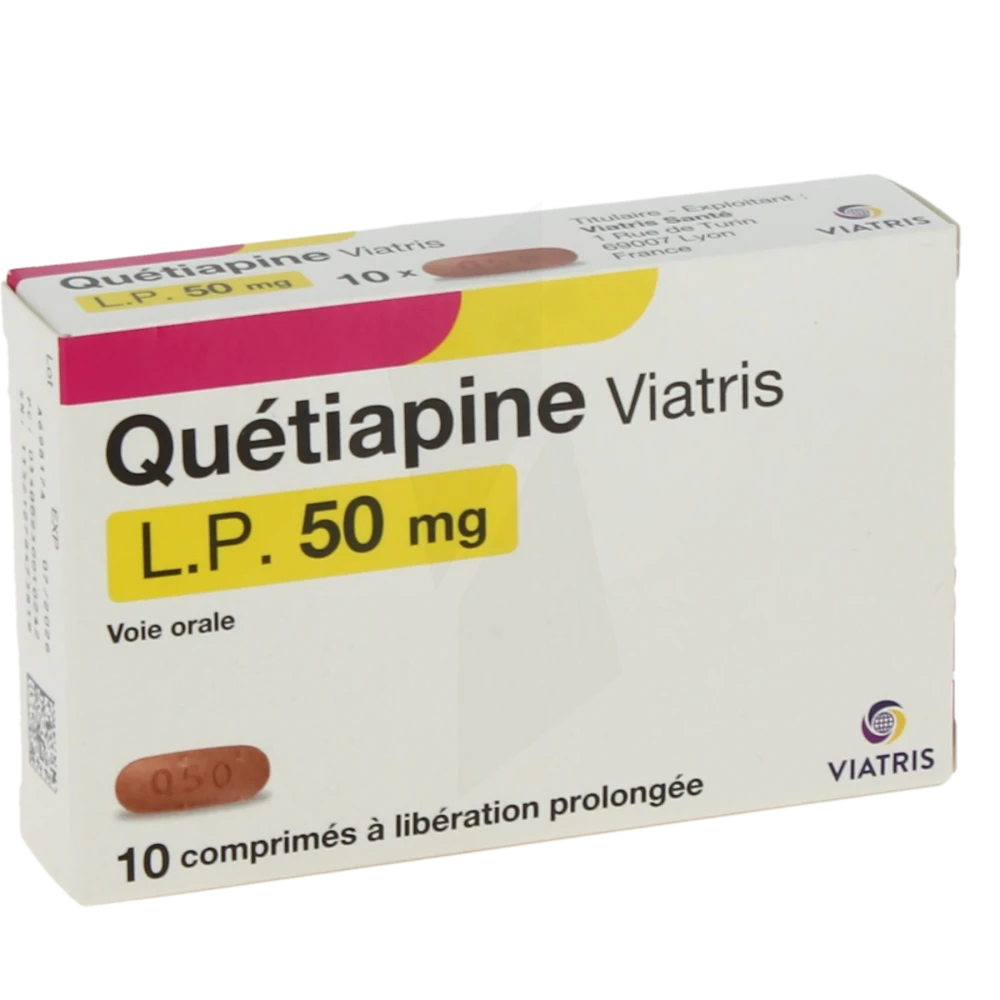Quetiapine Viatris Lp 50 Mg, Comprimé à Libération Prolongée