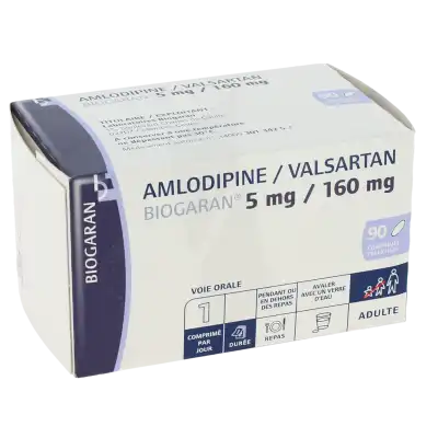 Amlodipine/valsartan Biogaran 5 Mg/160 Mg, Comprimé Pelliculé à CANALS