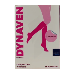 Sigvaris Dynaven Transparent Chaussette Classe 2 Femme Beige Bronzé Long L