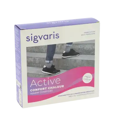 Sigvaris Active Confort Chaleur Chaussettes  Femme Classe 2 Marine Small Normal à HEROUVILLE ST CLAIR