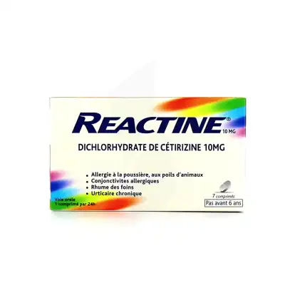 Reactine 10 Mg Cpr Pell Séc Plq/7 à ANDERNOS-LES-BAINS