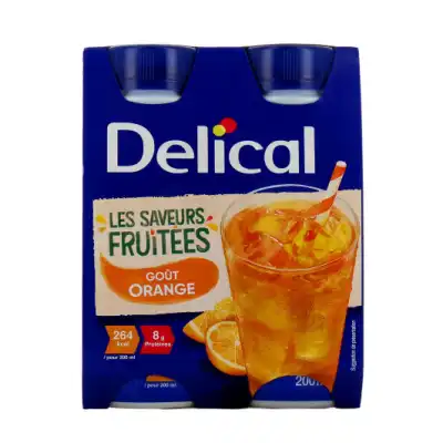 Delical Boisson Fruitee Nutriment Saveur Orange 4bouteilles/200ml à Gujan-Mestras