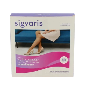 Sigvaris Styles Transparent Bas Auto-fixants Po Femme Classe 2 Beige 130 Medium Normal