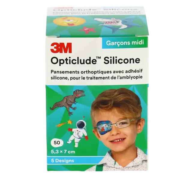 Opticlude Design Boy Pans Orthoptique Silicone Midi 5,3x7cm B/50