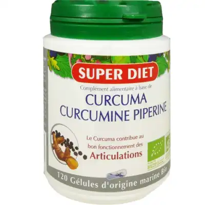 Superdiet Curcuma Curcumine Piperine Bio Gélules B/120 à Saint-Maximin