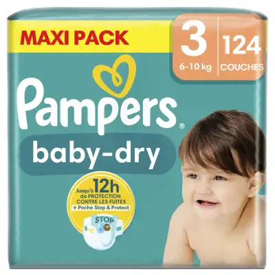 Pampers Couches Bébé Baby-dry 6 - 10 Kg Taille 3 Paquet/124 à CAYENNE