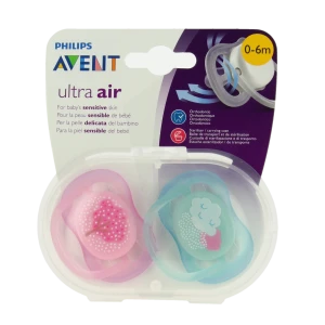 Avent Ultra Air Sucette Silicone 0-6mois Nuage B/2