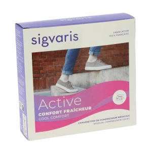 Sigvaris Active Confort FraÎcheur Chaussettes  Femme Classe 2 Écru X Large Normal