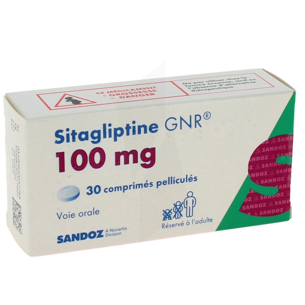 Sitagliptine Gnr 100 Mg, Comprimé Pelliculé