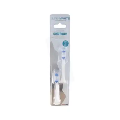 Biosynex Superwhite Brush Recharge Brosse à Dents Sonique Blanche B/2 à SAINT-VALLIER