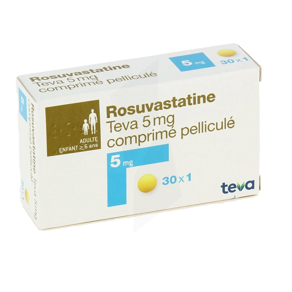 Rosuvastatine Teva 5 Mg, Comprimé Pelliculé
