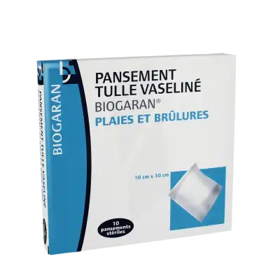 Biogaran Pans Tulle Vaseliné Stérile 10x10cm B/10 à PARIS